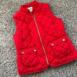 Red quilted vest